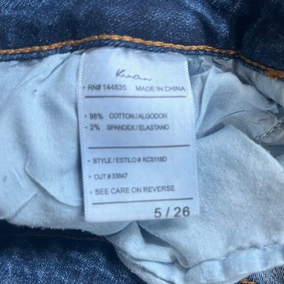 KanCan Women's Size 5/26 Distressed Button Fly Mid Rise Ankle Skinny Jeans - Picture 5 of 7